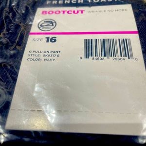 French Toast Girls Navy Pull on Boot Cut Pants New